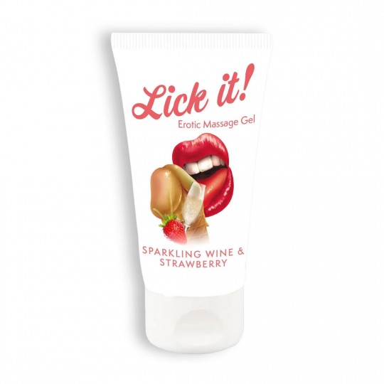 LUBRIFICANTE BACIABILE LICK-IT FRAGOLA E CHAMPAGNE 50ML