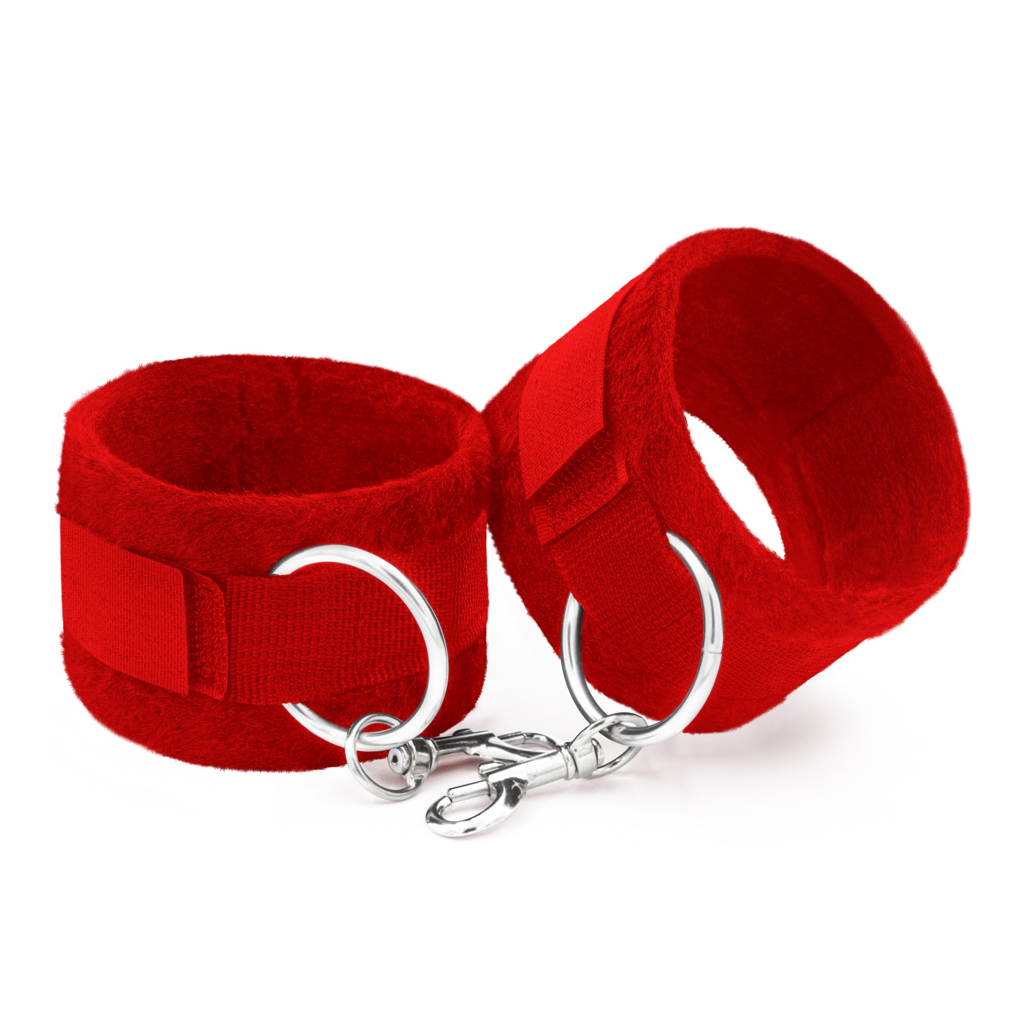 MENOTTES DE VELCRO TOUGH LOVE AVEC CHAINE DE 40CM SUPPLÉMENTAIRE CRUSHIOUS ROUGES