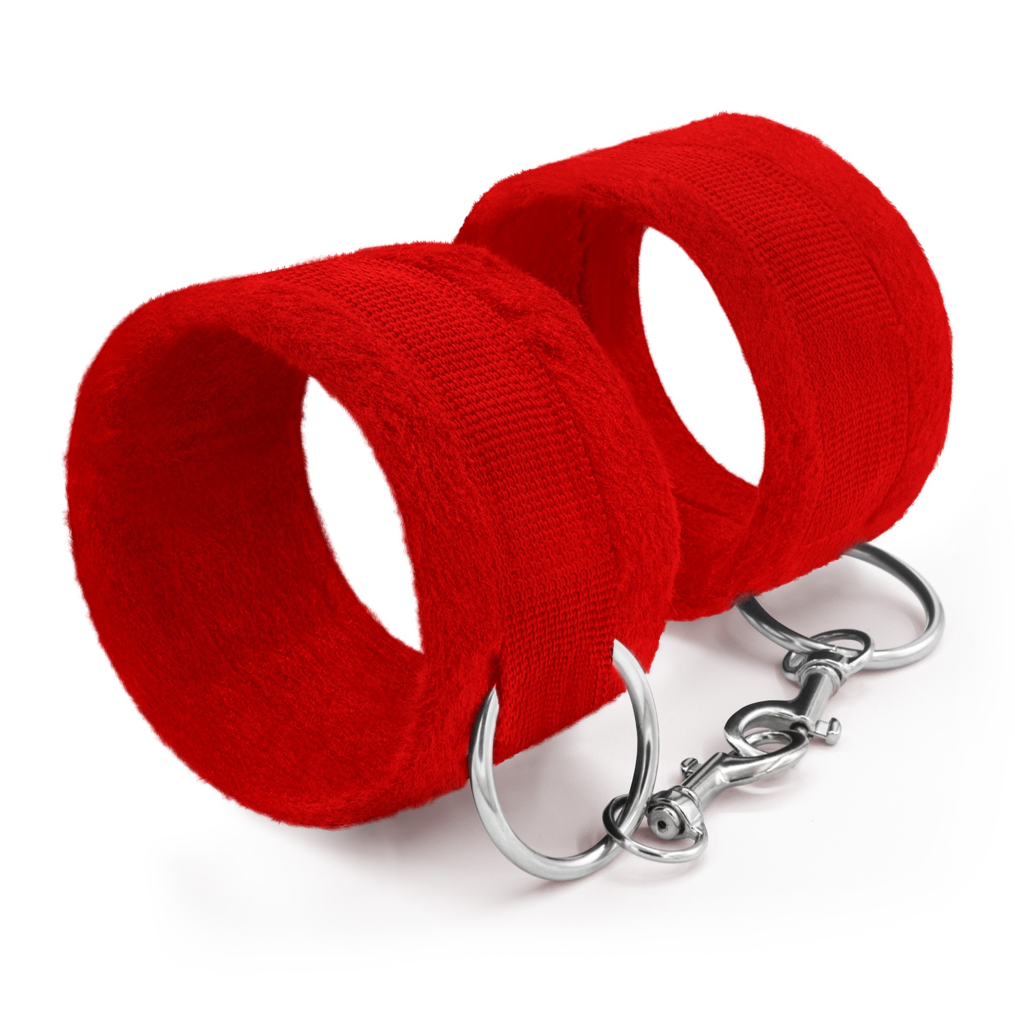 PACK DE 30 MENOTTES DE VELCRO TOUGH LOVE AVEC CHAINE DE 40CM SUPPLÉMENTAIRE CRUSHIOUS ROUGES