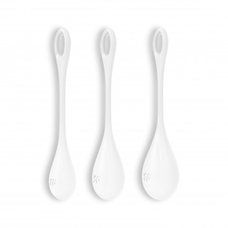 CONJUNTO DE 3 BOLAS KEGEL YONI POWER 1 SATISFYER BRANCAS