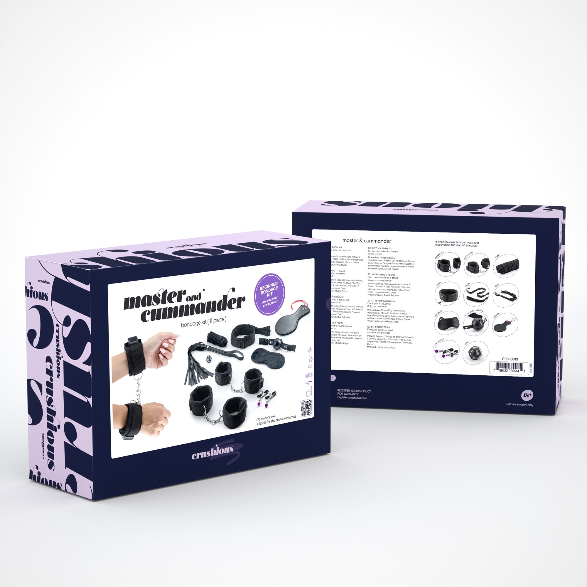 PACK DE 18 KIT BONDAGE MASTER &amp; CUMMANDER CON 11 PIEZAS CRUSHIOUS