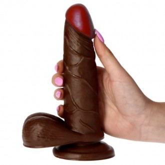 REALISTICO DILDO REALE RAPIMENTO TERRA SAPORE 6.5 " NERO