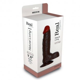 REALISTICO DILDO REALE RAPIMENTO TERRA SAPORE 7.5 " NERO