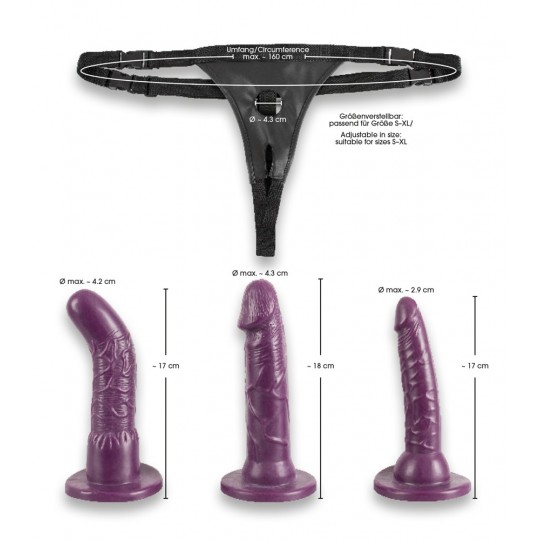 STRAP-ON CON 3 DILDO CATTIVO GATTINO