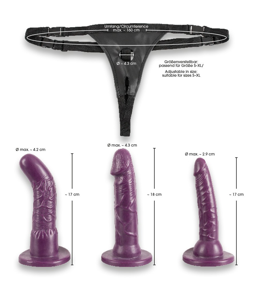 STRAP-ON CON 3 DILDO CATTIVO GATTINO