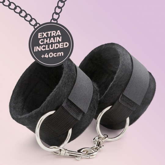 ESPOSAS DE VELCRO TOUGH LOVE CON CADENA DE 40CM EXTRA CRUSHIOUS NEGRAS