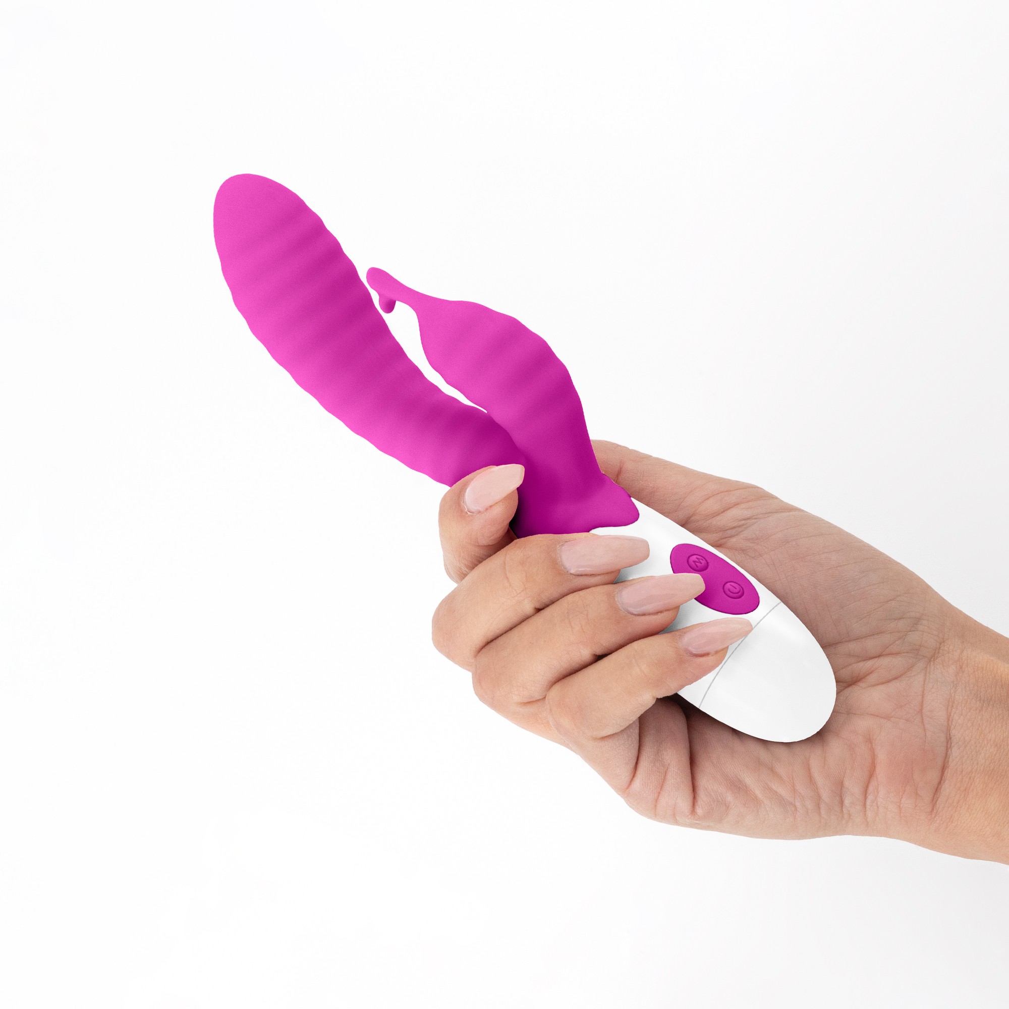 VIBRADOR CON ESTIMULADOR DE CLÍTORIS GUMMIE MORADO Y LUBRICANTE DE BASE AGUA INCLUIDO CRUSHIOUS