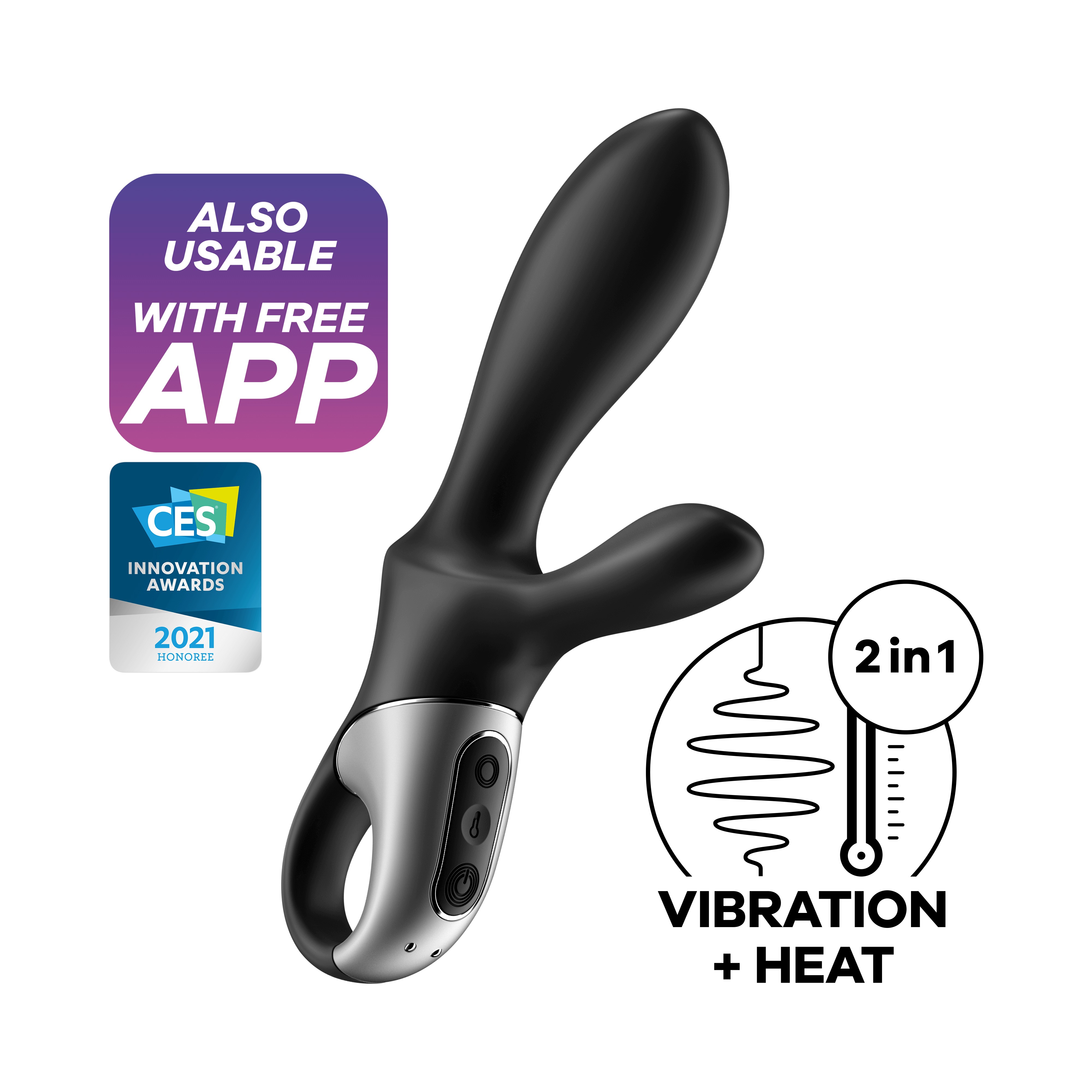 SATISFYER HEAT CLIMAX + VIBRATOR WITH APP BLACK