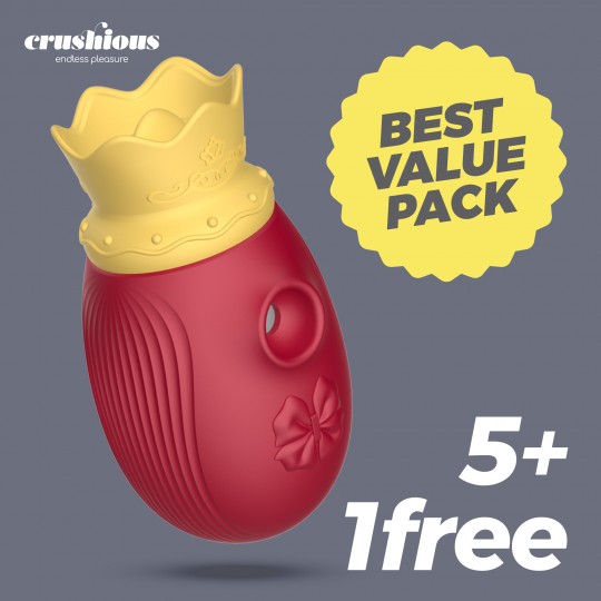 CONFEZIONE DA 5 + 1 GRATUITO STIMOLATORE CLITORIDEO MONARCH CRUSHIOUS ROSSO