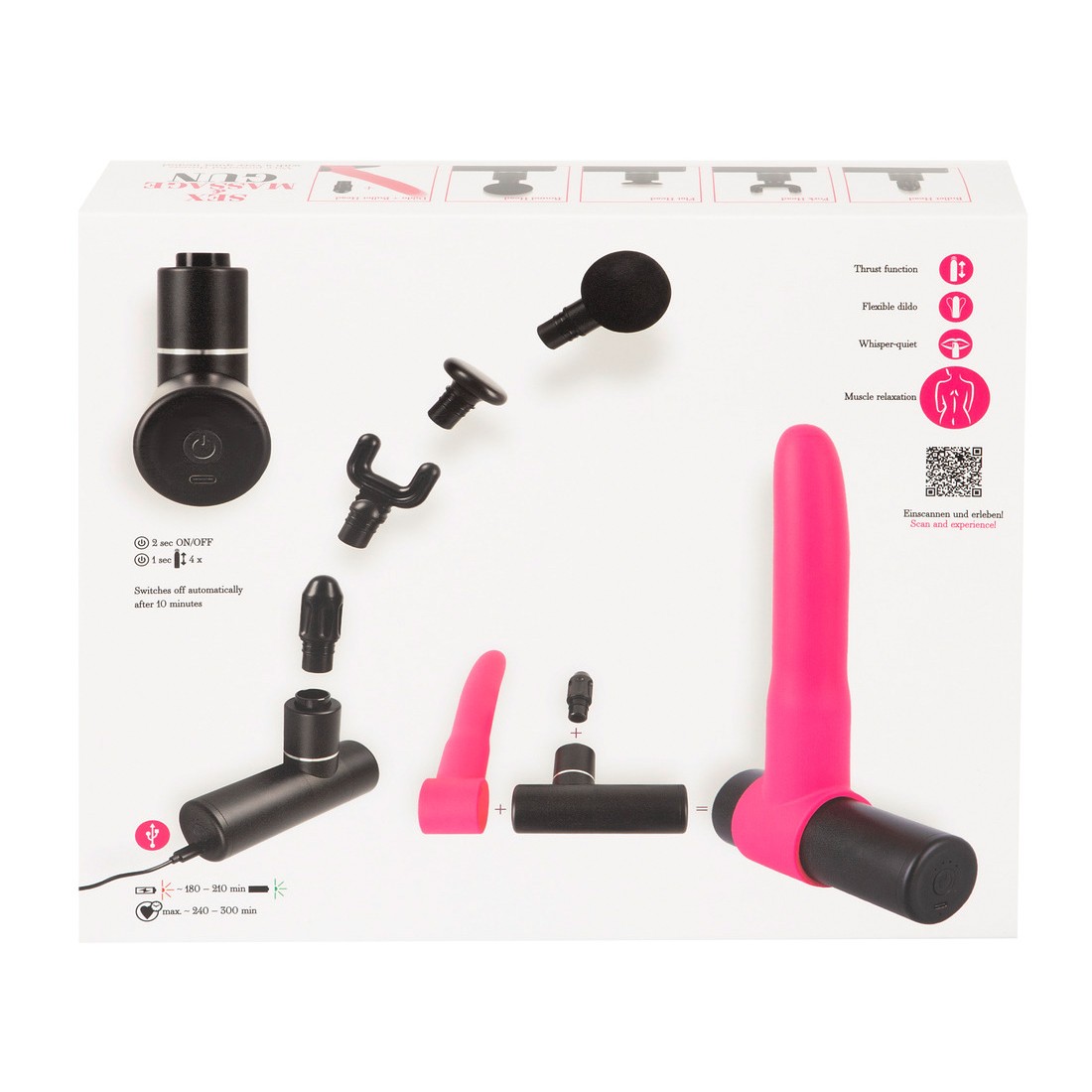 MASSAGGIATORE SEX &amp; MASSAGE GUN YOU2TOYS