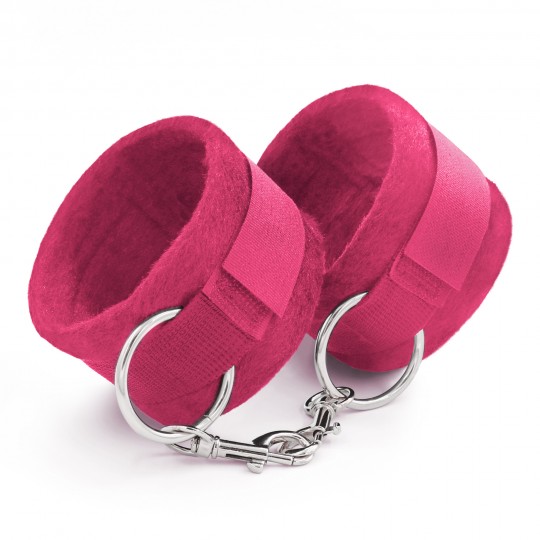 TOUGH LOVE VELCRO HANDCUFFS WITH EXTRA 40CM CHAIN CRUSHIOUS PINK