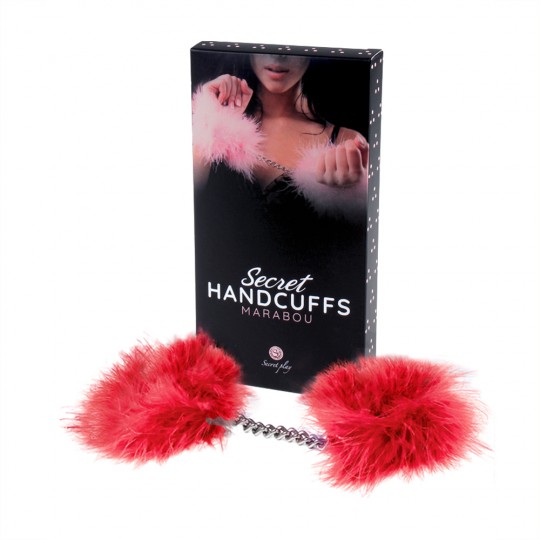 SECRET PLAY FEATHER CUFFS RED