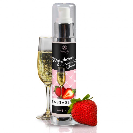 ÓLEO DE MASSAGEM MORANGO CHAMPANHE SECRET PLAY 50ML