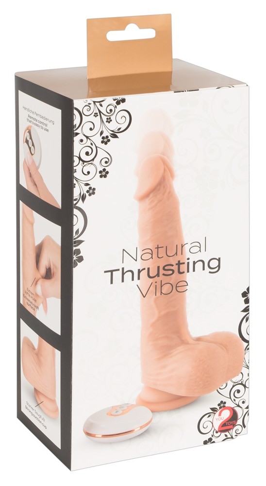 VIBRATEUR RÉALISTE AVEC POUSSÉE ET TÉLÉCOMMANDE SANS FIL NATURAL THRUSTING VIBE YOU2TOYS