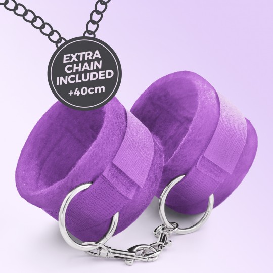 MANETTE IN VELCRO TOUGH LOVE CON CATENA EXTRA DA 40 CM CRUSHIOUS VIOLA