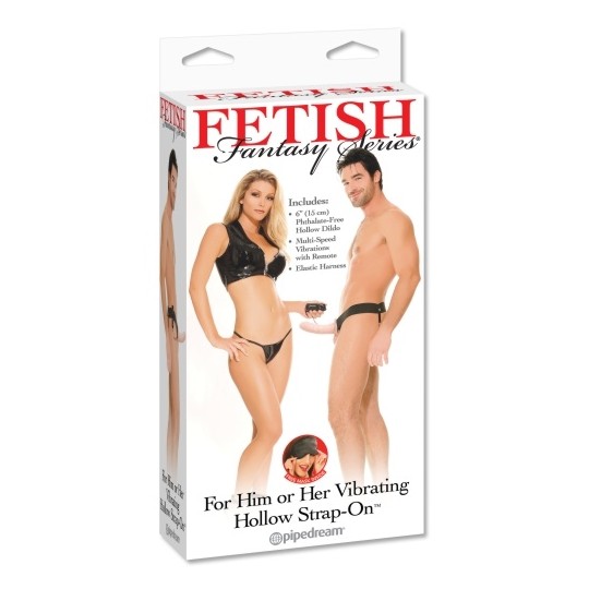 FETISH FANTASY SERIES VIBRATING HOLLOW STRAP-ON WHITE