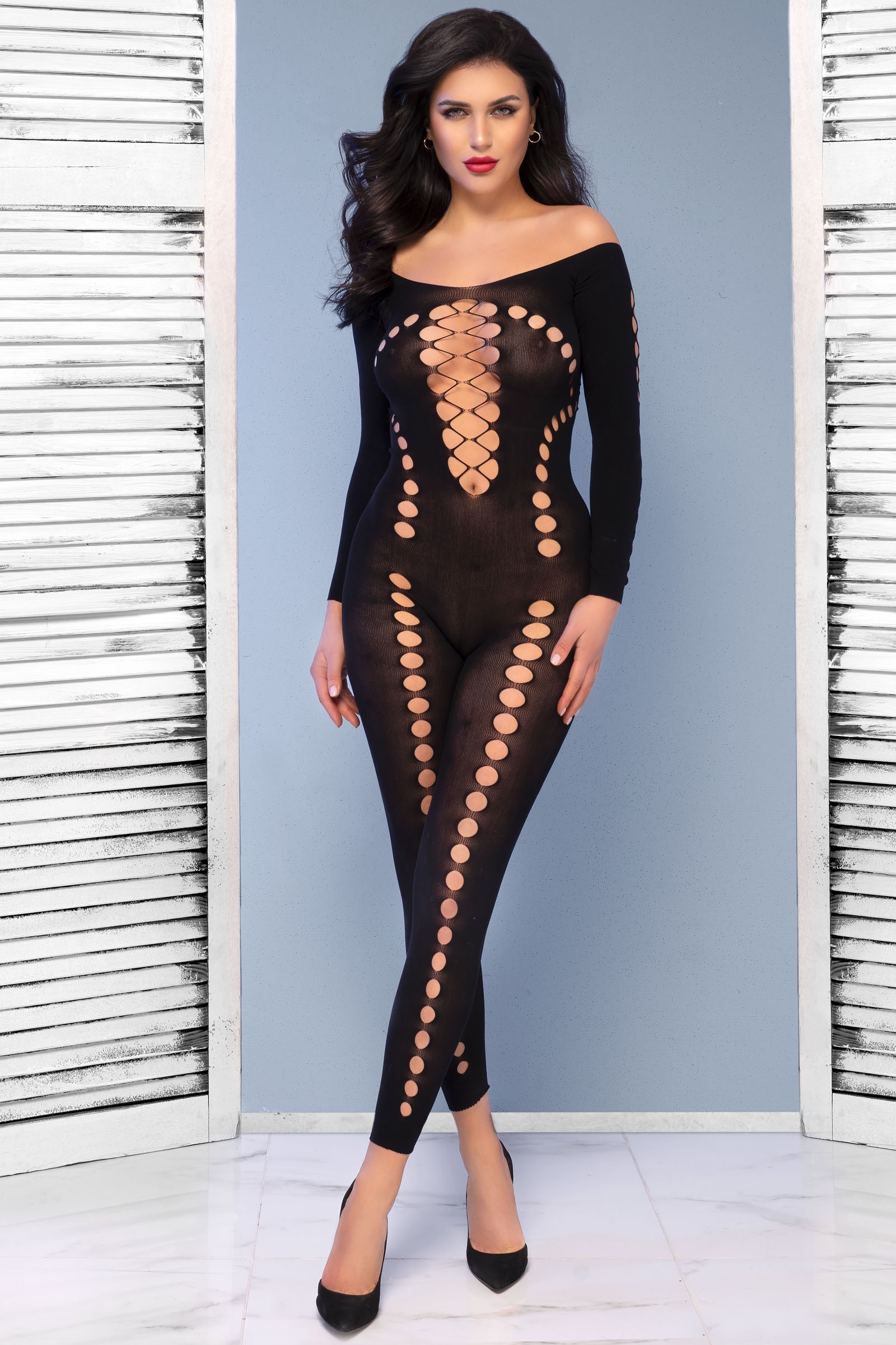 BODYSTOCKING CR-4646 NERO CHILIROSE