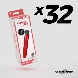 CONFEZIONE DA 32 VIBRATORI CLASSIC VIBE CRUSHIOUS ROSSO