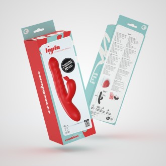 LAPIN VIBRADOR RECARREGÁVEL RABBIT COM IMPULSO VERMELHO CRUSHIOUS