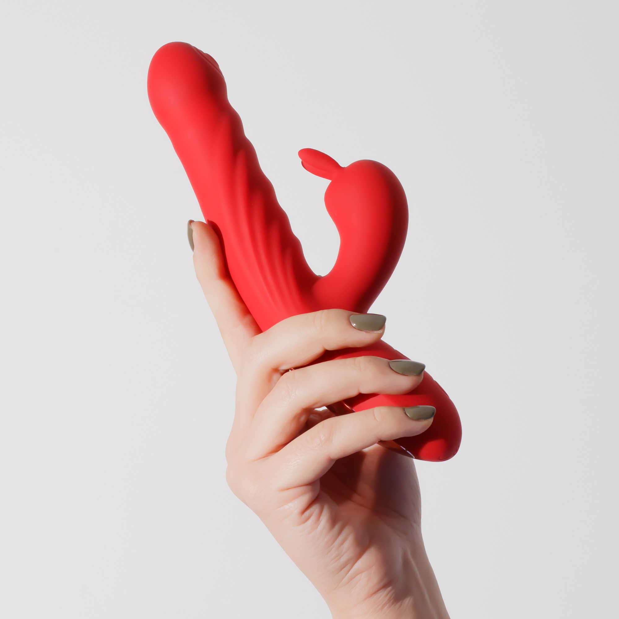 LAPIN VIBRATEUR RABBIT RECHARGEABLE AVEC POUSSÉE ROUGE CRUSHIOUS