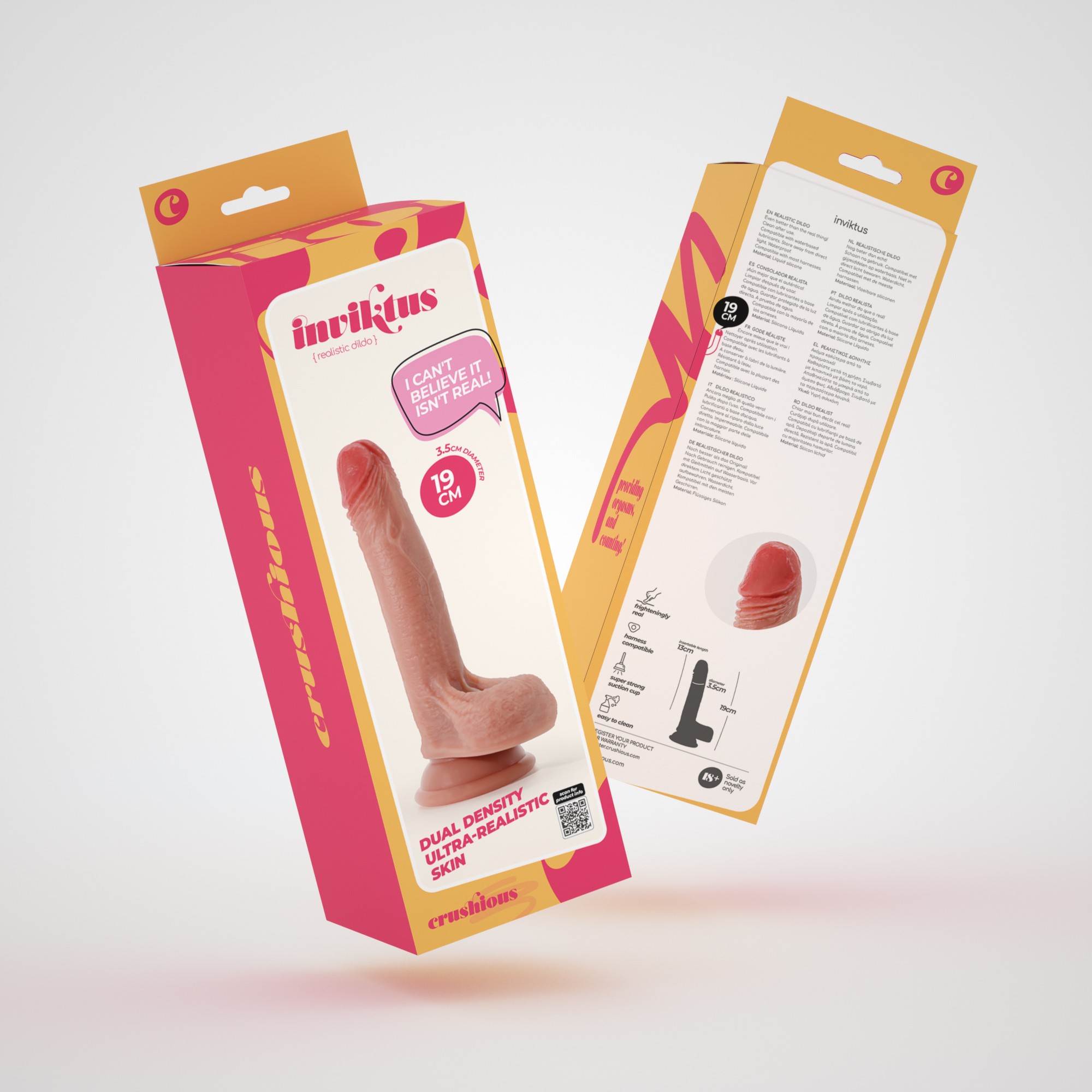 DILDO INVITIKTUS 7 IN SILICONE LIQUIDO CRUSHIOUS COLOR CARNE