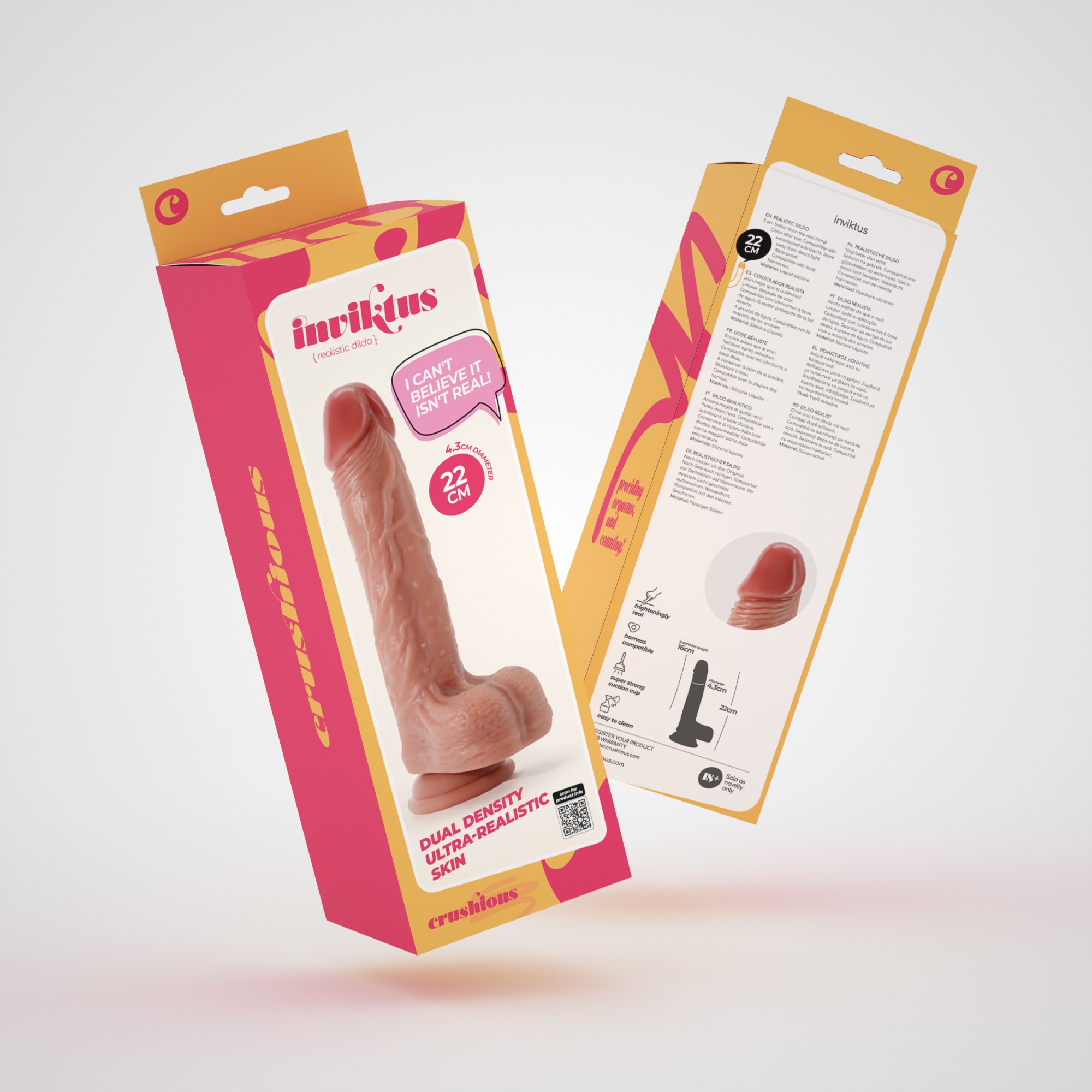 CRUSHIOUS INVIKTUS 8,5 LIQUID SILICONE DILDO FLESH