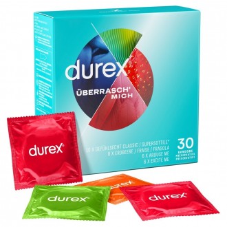 PACK PRESERVATIFS ÜBERRASCH´ MICH DUREX AVEC 30 UNITÉS