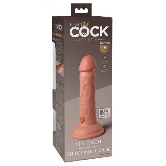 6&quot; DUAL DENSITY SILICONE COCK