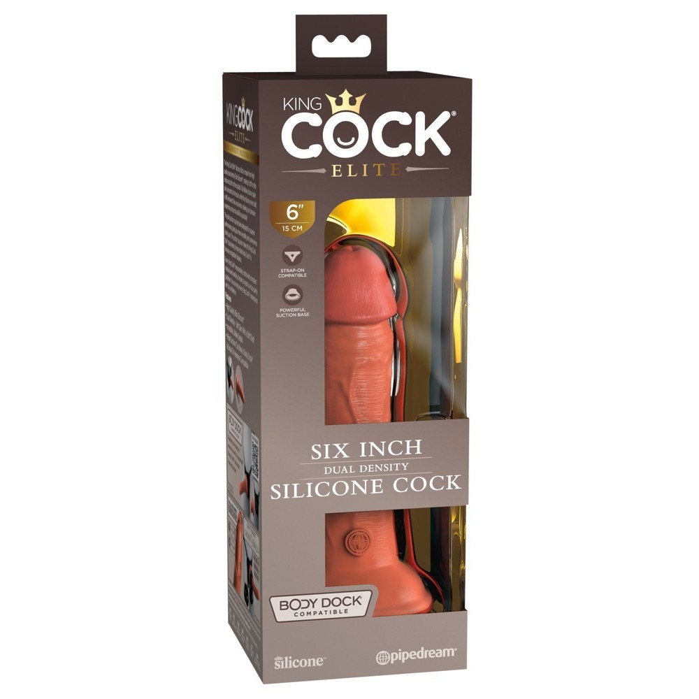 6\&quot; DUAL DENSITY SILICONE COCK