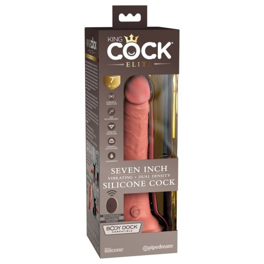 7&quot; VIBRATING + DUAL DENSITY SILICONE COCK WITH REMOTE