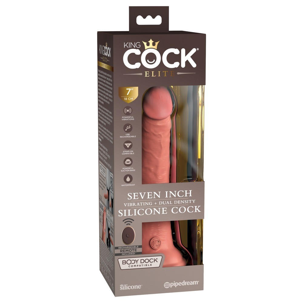 7&quot; VIBRATING + DUAL DENSITY SILICONE COCK WITH REMOTE