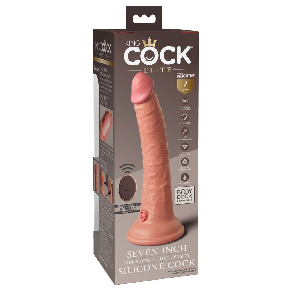 7&quot; VIBRATING + DUAL DENSITY SILICONE COCK WITH REMOTE