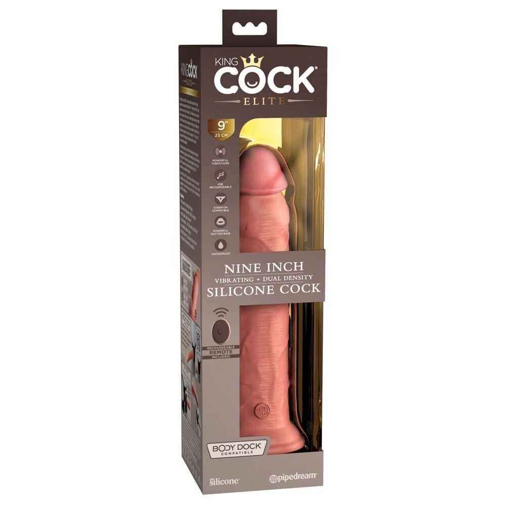 9\&quot; VIBRATING + DUAL DENSITY SILICONE COCK WITH REMOTE