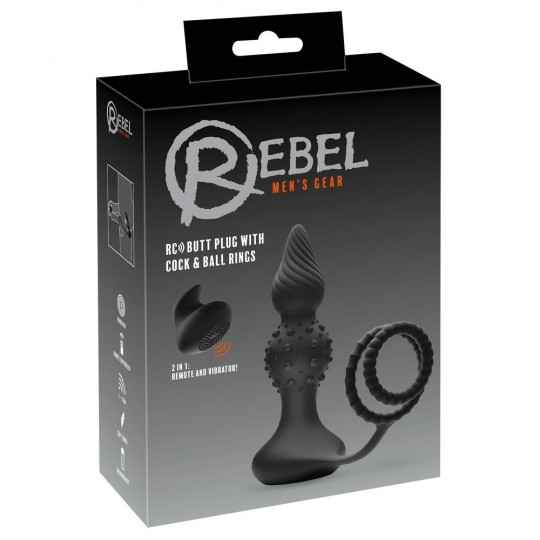 RC BUTT PLUG WITH COCK &amp; BALL RINGS