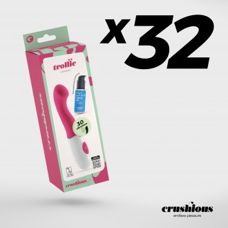 PACK DE 32 VIBRADOR TROLLIE COM LUBRIFICANTE À BASE DE ÁGUA INCLUÍDO CRUSHIOUS