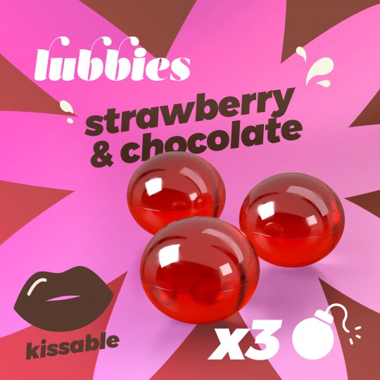 CRUSHIOUS LUBBIES KISSABLE OIL BALLS STRAWBERRY &amp; CHOCOLATE