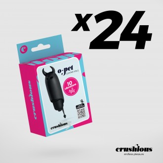 PACK DE 24 O-PET DIABO COM BALA DE 10 VIBRAÇÕES PRETO CRUSHIOUS