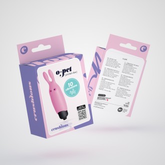 PACK DE 24 O-PET CONEJO CON BALA DE 10 VIBRACIONES ROSA PASTEL CRUSHIOUS