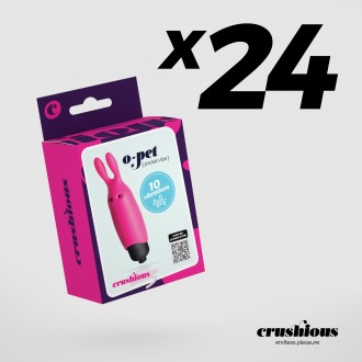 CONFEZIONE DA 24 O-PET CONIGLIO CON PALLA A 10 VIBRAZIONI ROSA CRUSHIOUS