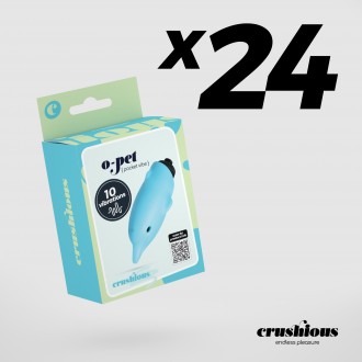 PACK DE 24 O-PET DAUPHIN AVEC BALLE À 10 VIBRATIONS BLEU