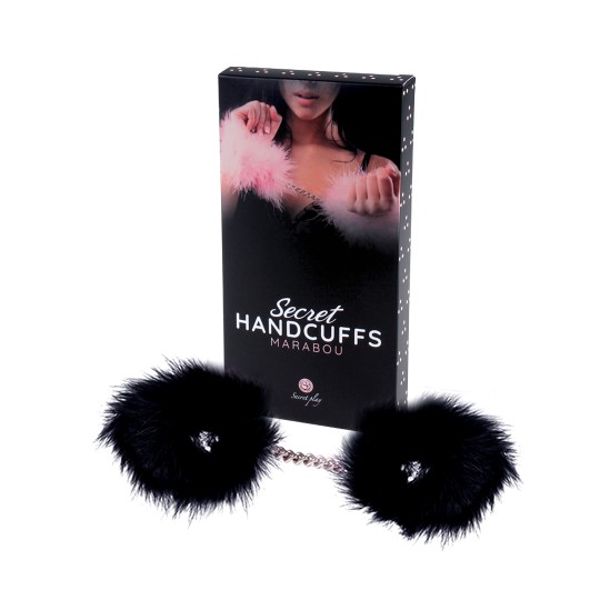 SECRET PLAY SECRET HANDCUFFS MARABOU BLACK