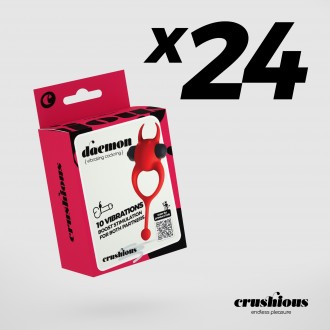 PACK DE 24 DAEMON ANEL PARA O PÉNIS COM VIBRAÇÃO VERMELHO CRUSHIOUS