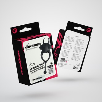 PACK DE 24 DAEMON ANILLO DE PENE CON VIBRACIÓN NEGRO CRUSHIOUS