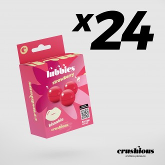 PACK DE 24 LUBBIES BOLINHAS DE ÓLEO BEIJÁVEIS MORANGO CRUSHIOUS