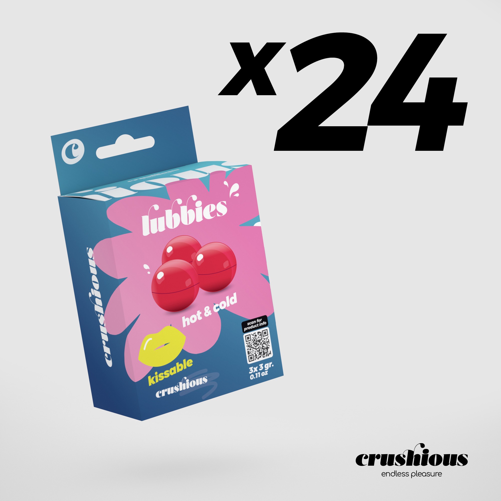 PACK DE 24 LUBBIES BOLINHAS DE ÓLEO QUENTE &amp; FRIO CRUSHIOUS