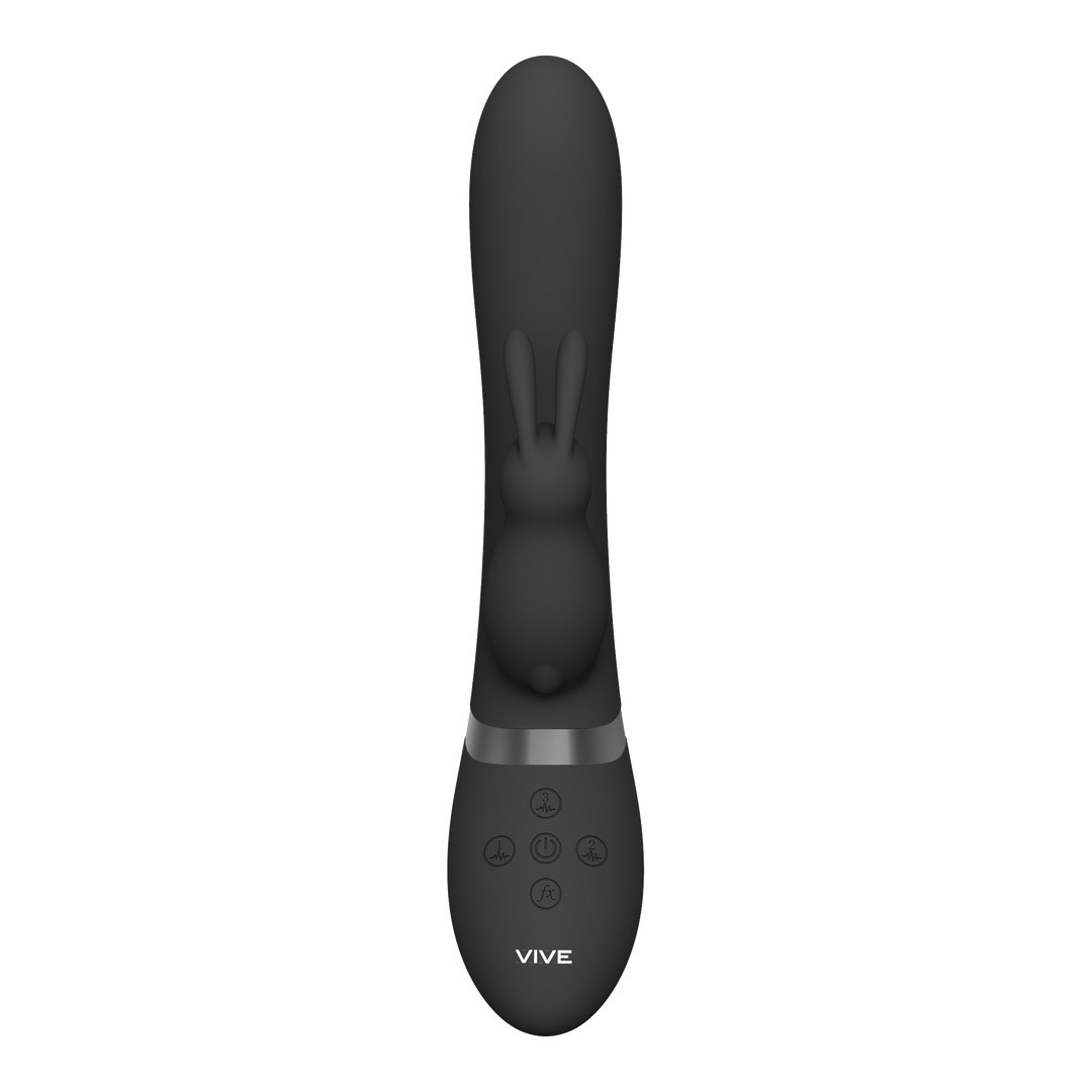 TAKA - INFLATABLE AND VIBRATING RABBIT VIBRATOR - BLACK