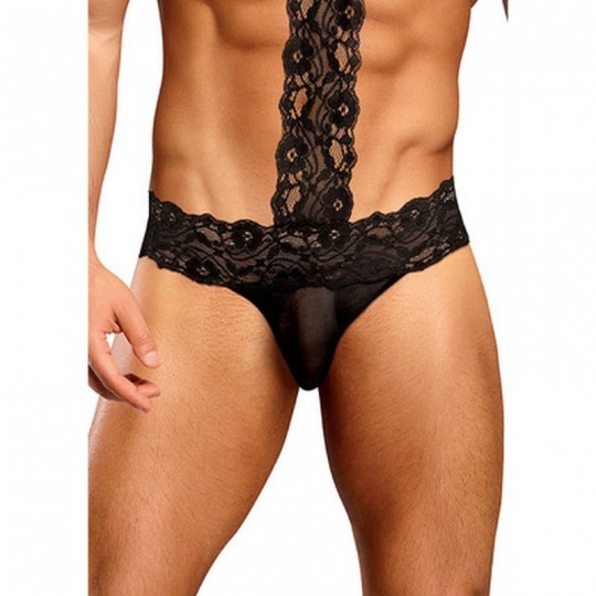 MALE POWER CHOKER THONG BLACK