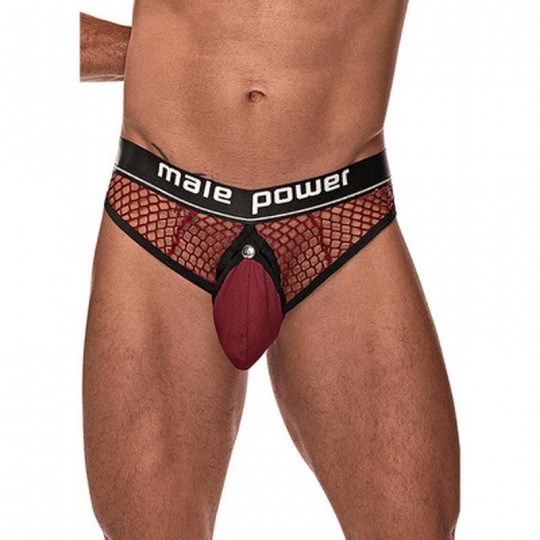 COCK RING THONG - L/XL - BURGUNDY