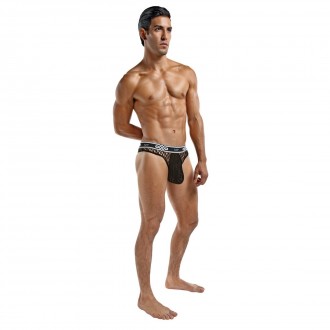 MALE POWER LO RISE THONG BLACK