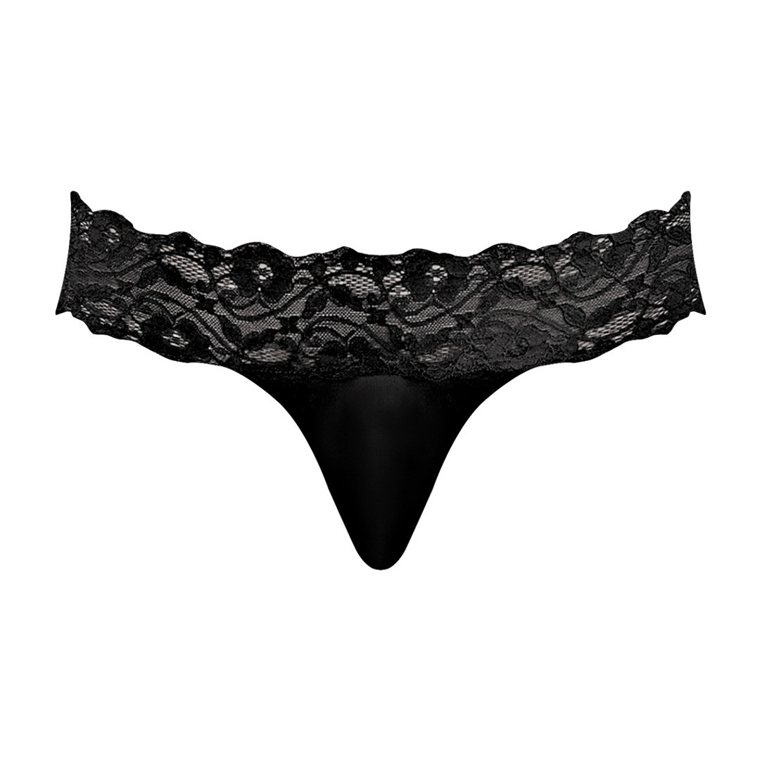 MICRO THONG PINCH BACK - L/XL - BLACK